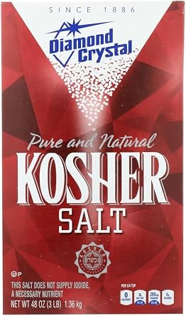 Diamond Crystal Kosher Salt Flakes, Pure, Natural & Maximum Flavor, 3 Lb, 48 Ounce Pack of 1