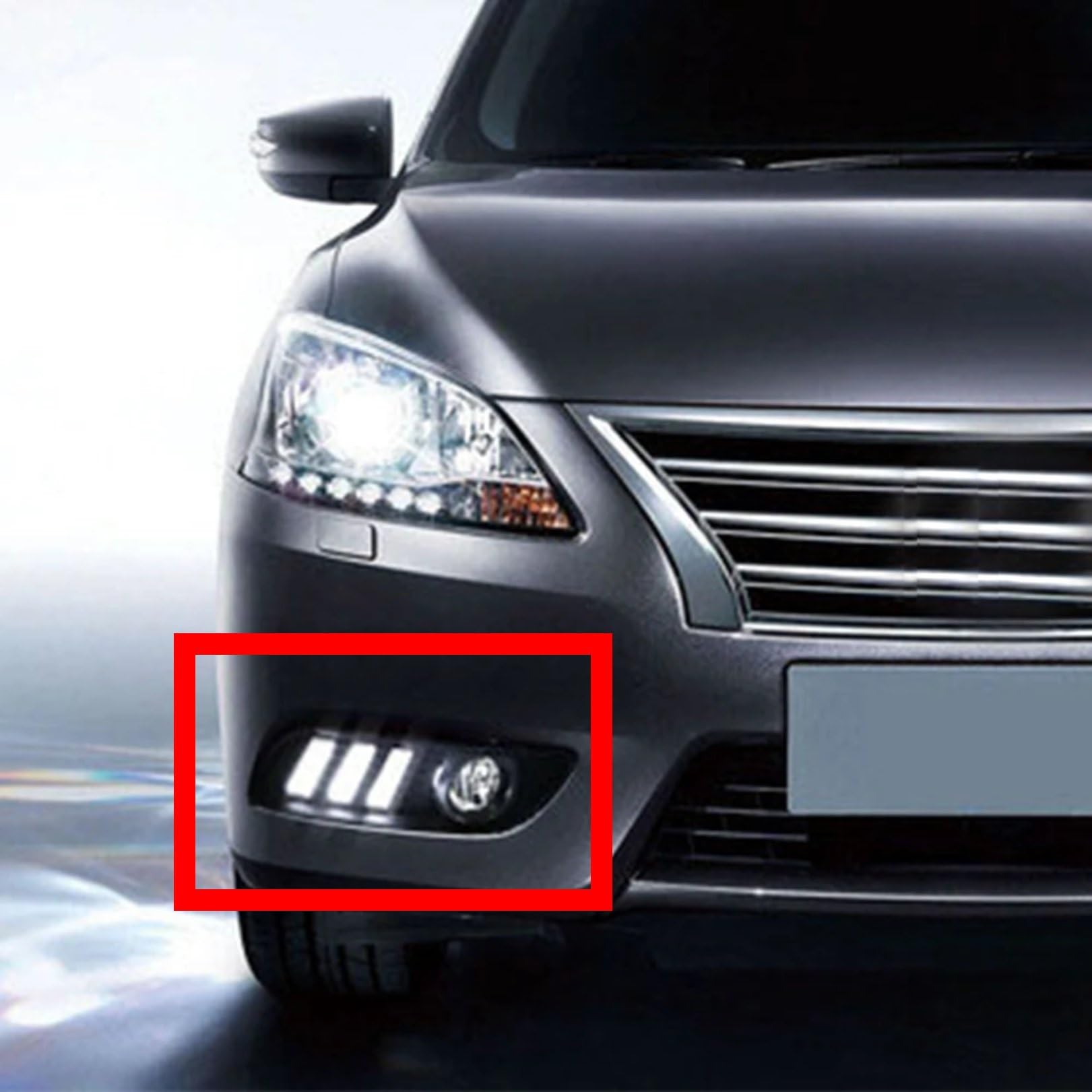 Dinamiche Indicatori direzione Compatibile Con Nissan Per Sylphy Per Sentra 2012 2013 2014 2015 Indicatore Di Direzione Lampeggiante Luce Indicatori Di Direzione DRL Luce Diurna Fendinebbia(Cool light
