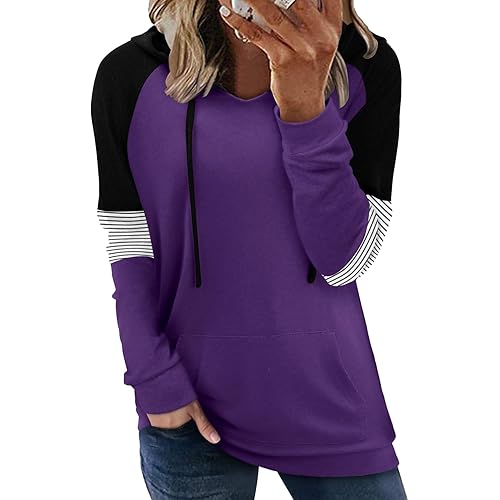 onlypuff Women's Pullover Hoodies Teen Girls Trendy Fall Fashion Tops Hooded Sweatshirts