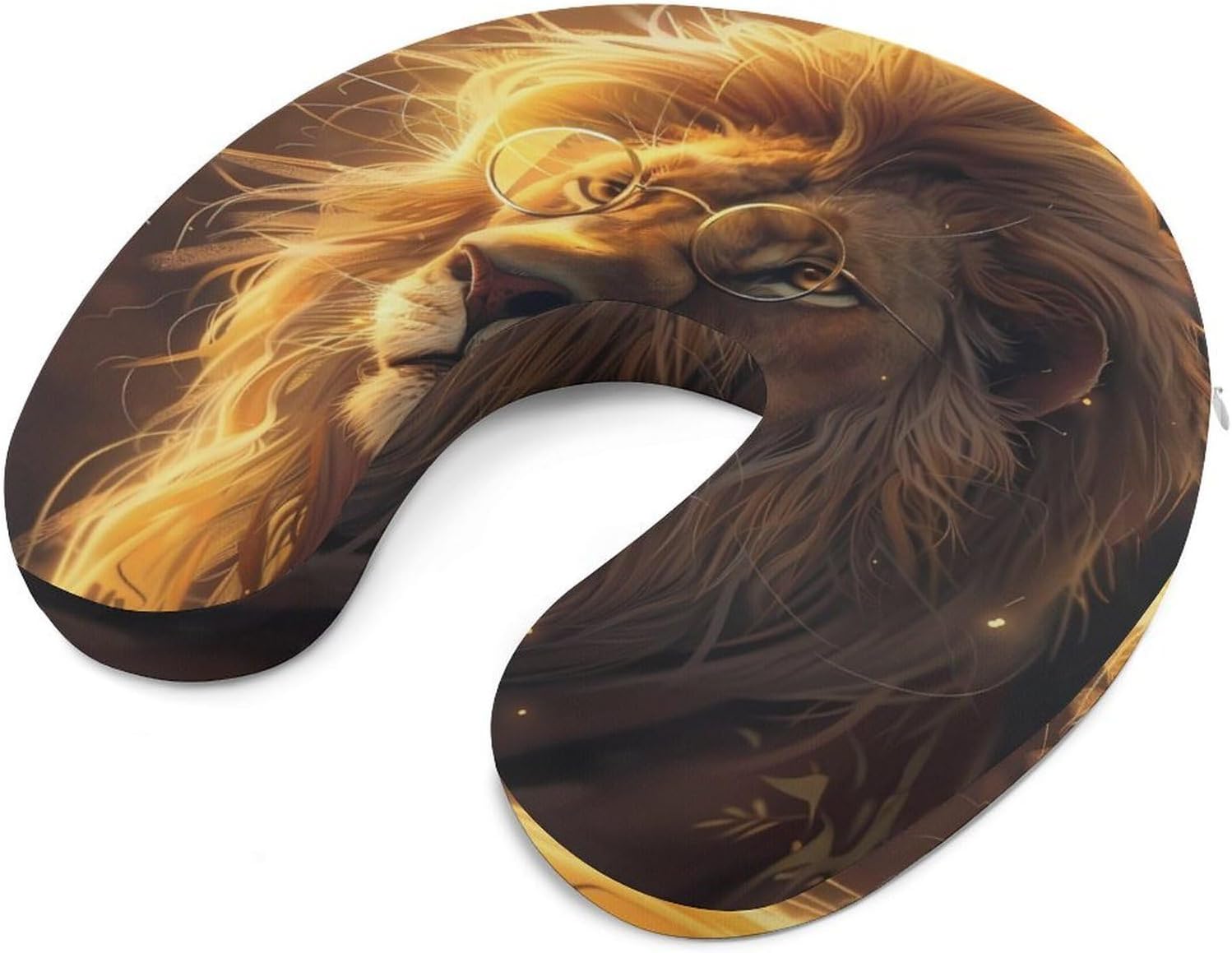 Cool Lion Paninting Travel Pillow U Shape Neck Pillow Washable Pillowcase for Sleeping Chair