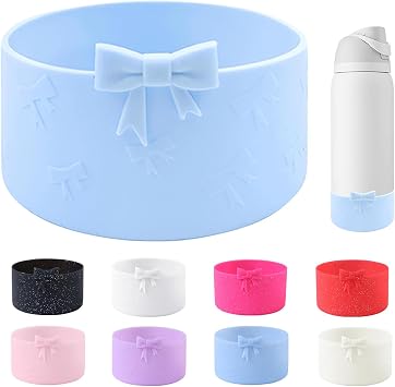 Bow Silicone Boot for Owala 32oz Water Bottle,Anti-Slip Protective Sleeve Bottom Bumper Protector for FreeSip, Twist, and Flip Stainless Steel Water Bottles Accessories