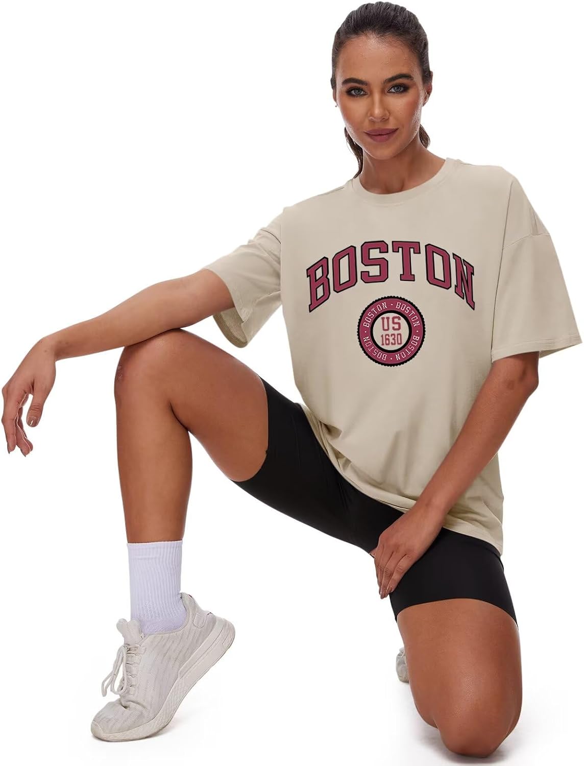 ORANDESIGNE Womens Cotton Oversized T Shirts Letter Graphic Tees Short Sleeve Casual Summer Clothes 2026 - Image 5