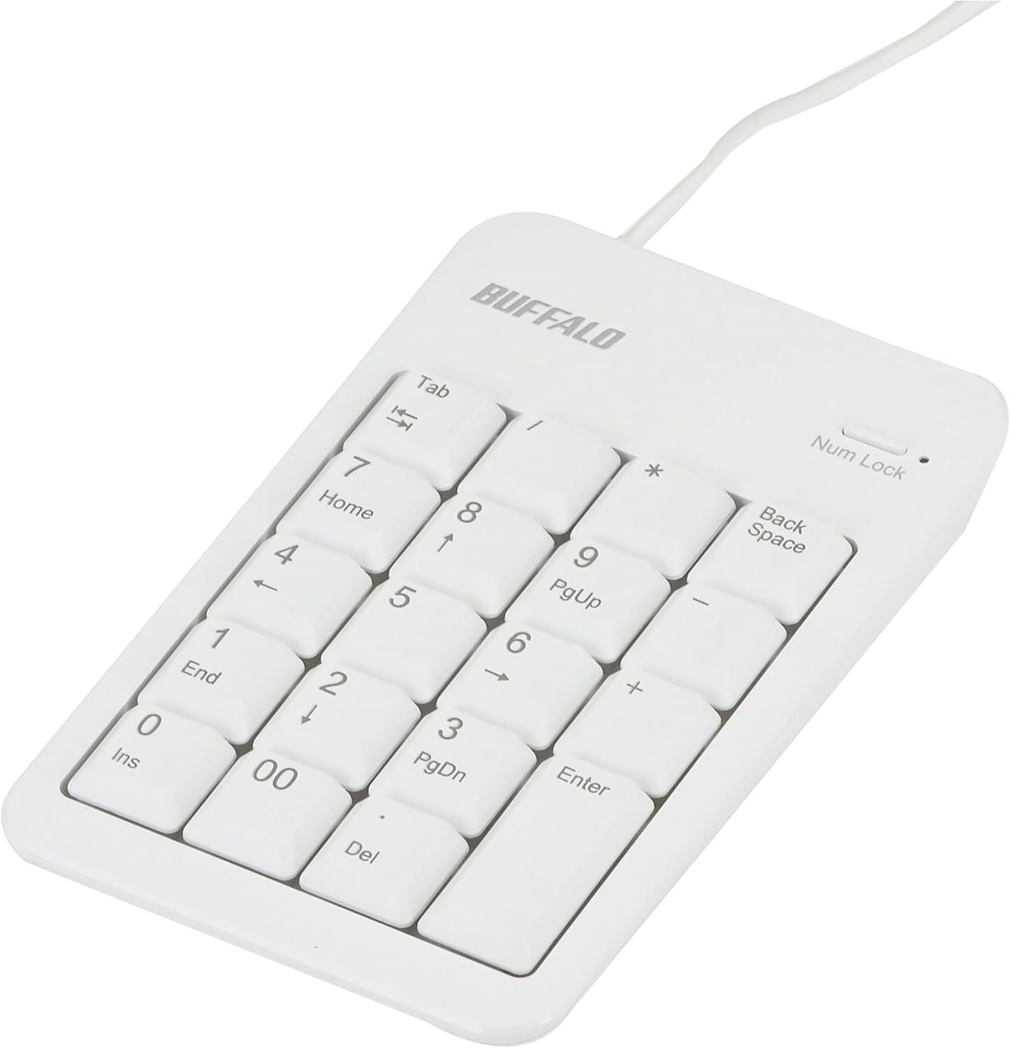 バッファロー Buffalo BSTK100WH Wired Numeric Keyboard with Tab Key, White