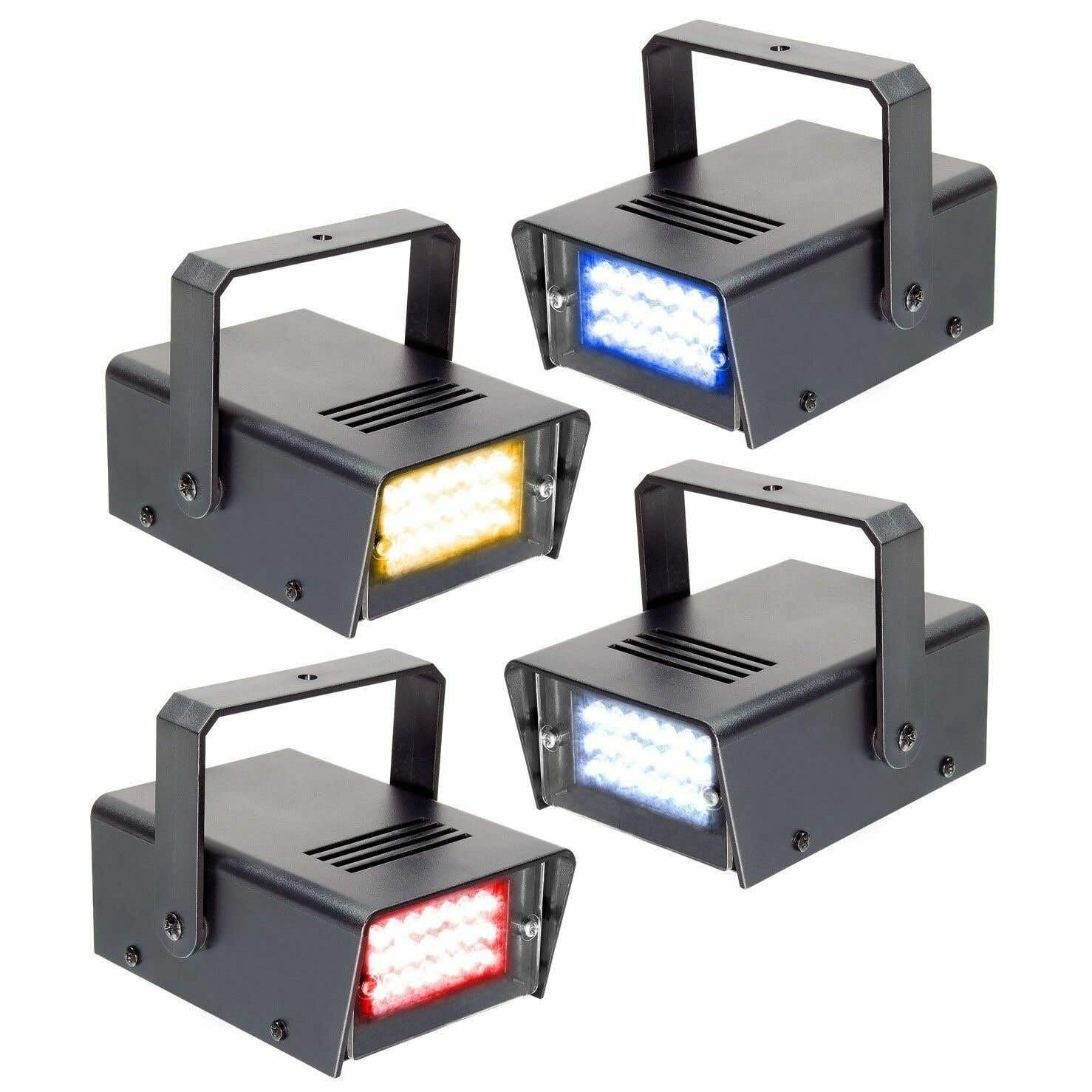 BeamZ Pack De 4 Mini Strobo LED RGBW – Efectos De Luz Espectaculares Para Fiestas Y DJ (Velocidad Ajustable)