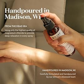 Bare Botanics Magnesium Oil Spray 16oz Unscented | Topical Magnesium Chloride Mist from The Dead Sea | Handpoured in Madison, WI