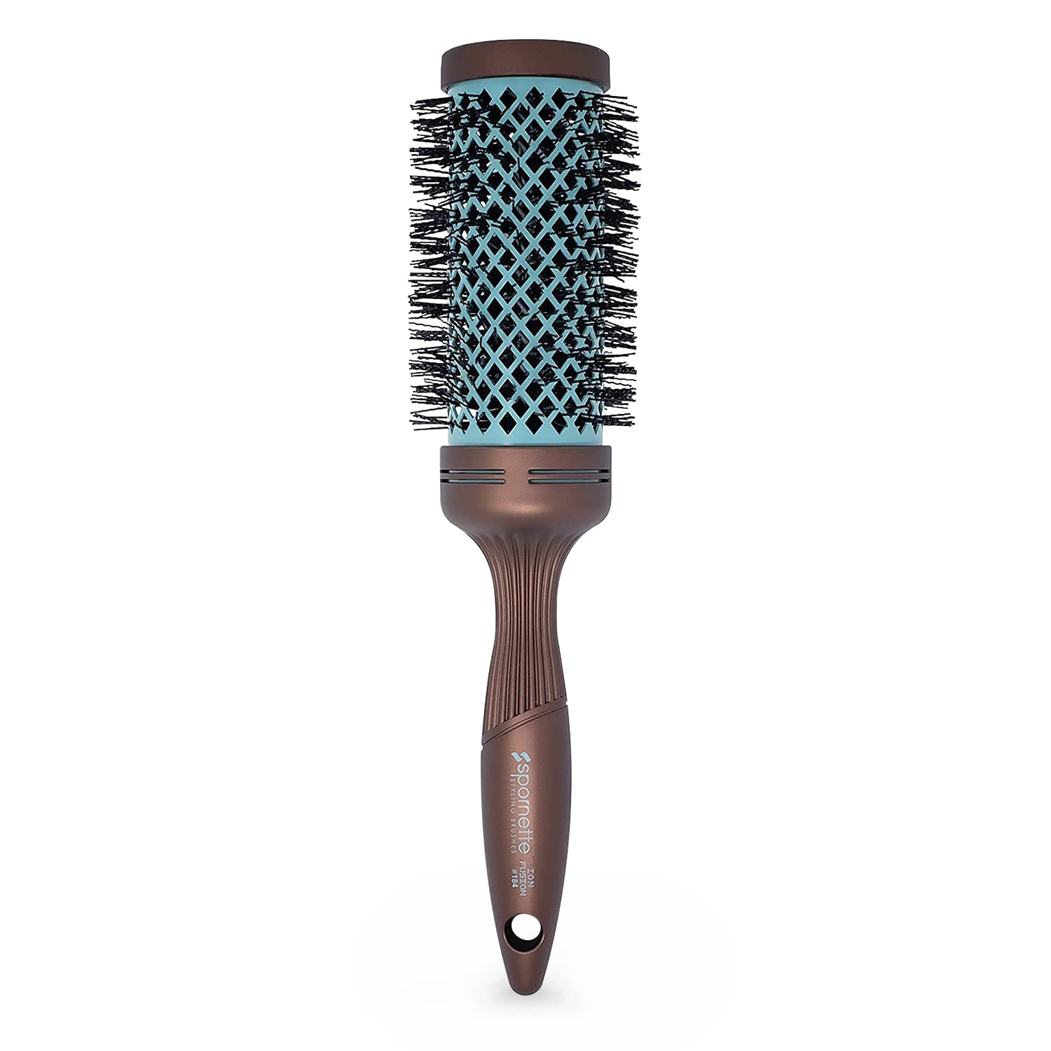 Spornette Ion Fusion Ceramic Round Brush for Blow Drying - Round Hair Brush for Blow Outs, Volume & Curling - Ion Bristles Help to Smooth Hair and Eliminate Frizz & Static (2.5 Inch)