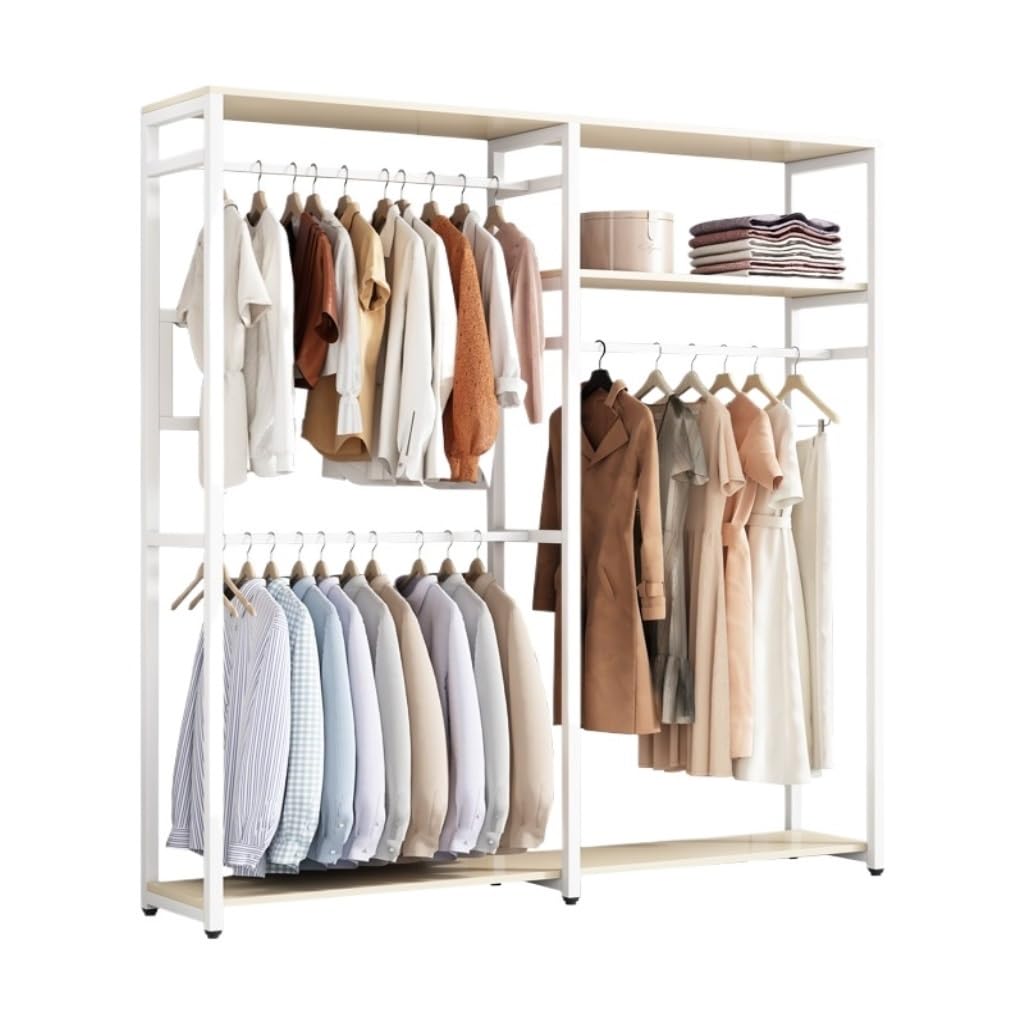 Drying Racks Clothes Hanger Floor-standing Coat Rack Open Iron Frame Wardrobe Cloakroom Cabinet Metal Clothes Hanger Clothes Rail