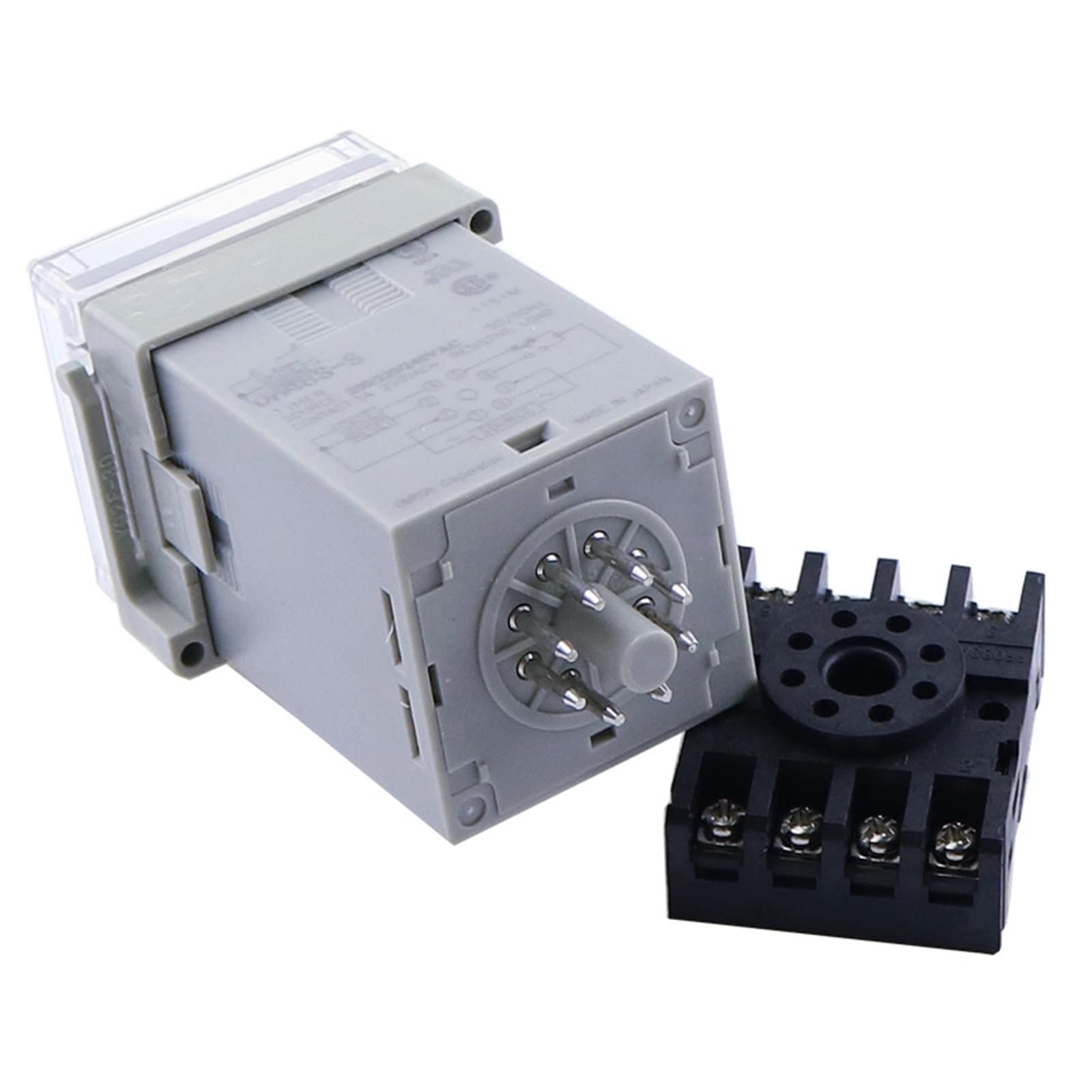 Relè temporizzato DH48S-S Relè temporizzato Digitale con Ritardo 0,1S-99H Ore Relè temporizzato Digitale 12V 24V 110V 220V con Base Presa Inclusa