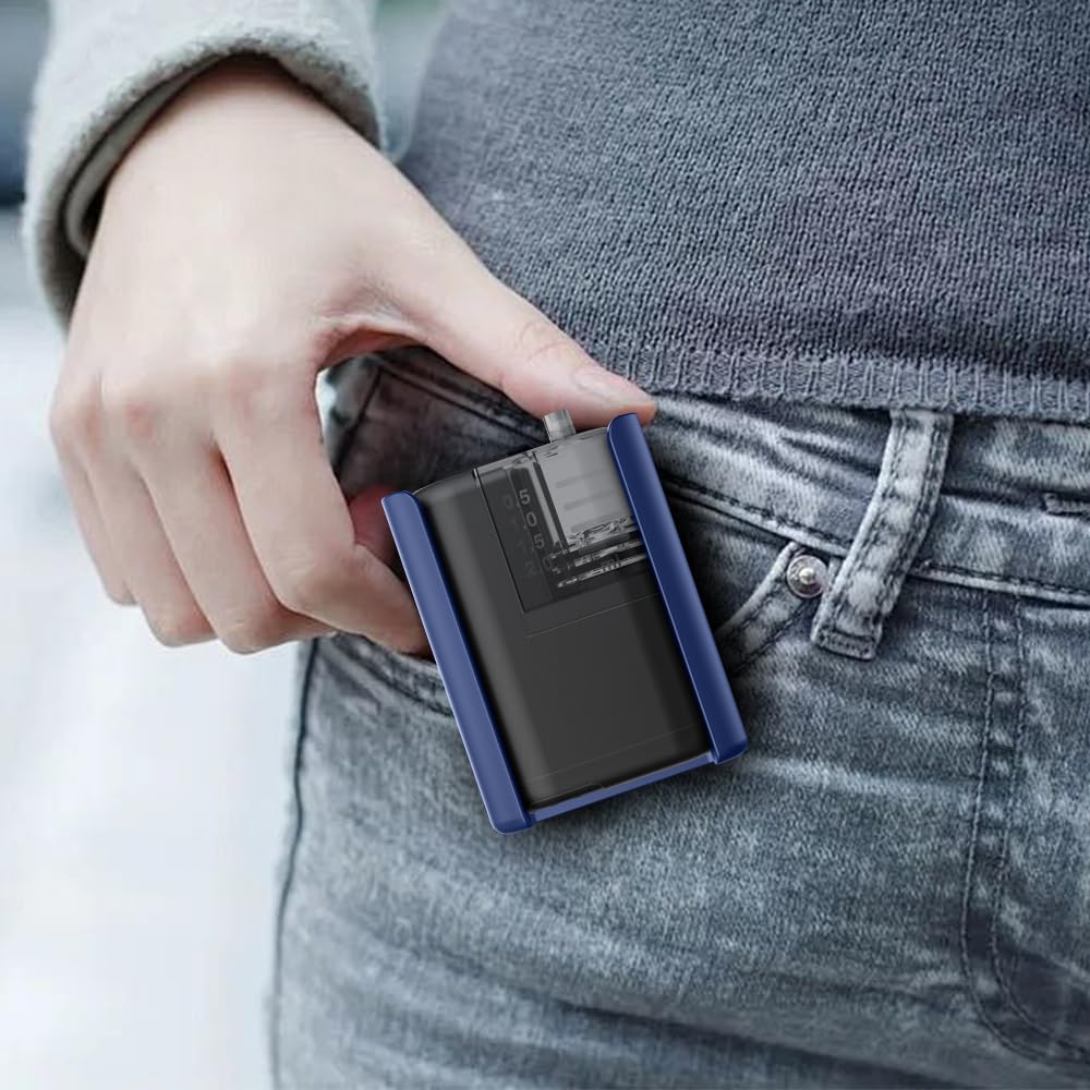 BELTRON Protective Case for Tandem Mobi Pump with Built-in Metal Belt Clip (Strong & Durable Case for Tandem Diabetes Care Mobi Insulin Pump) - Blue