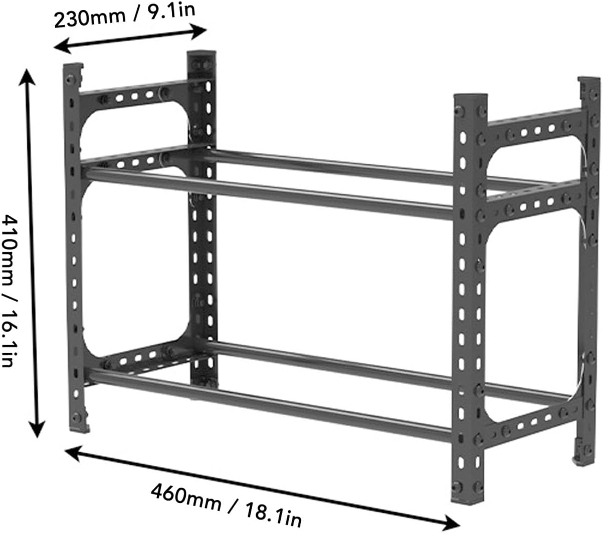 WALFRONT 3D Printer Filament Storage Rack Aluminum Alloy Wall Mount Double Tier Organizer Holds 12 Rolls Printer Filament for Workshops Print Farms