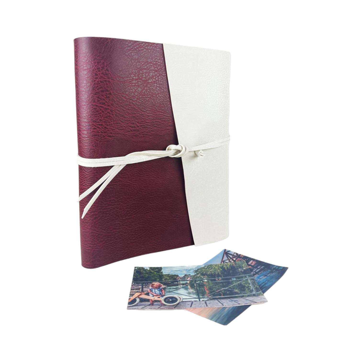 Album Photo - Double Vintage - Fabrication Artisanale En Simili Cuir, Personnalisable Avec Gravure. Idéal Pour Mariage, Anniversaire, Tous Les événements (Taupe - Polaire, Avec Gravure