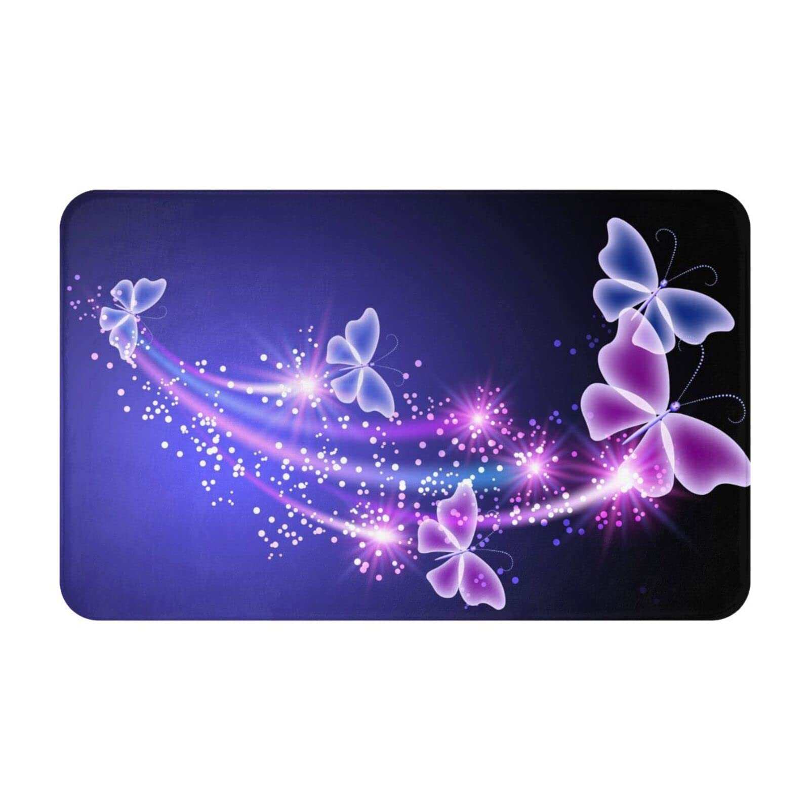 Tapis antidérapant violet lavable pour sol de salle de bain et seuil de porte intérieur