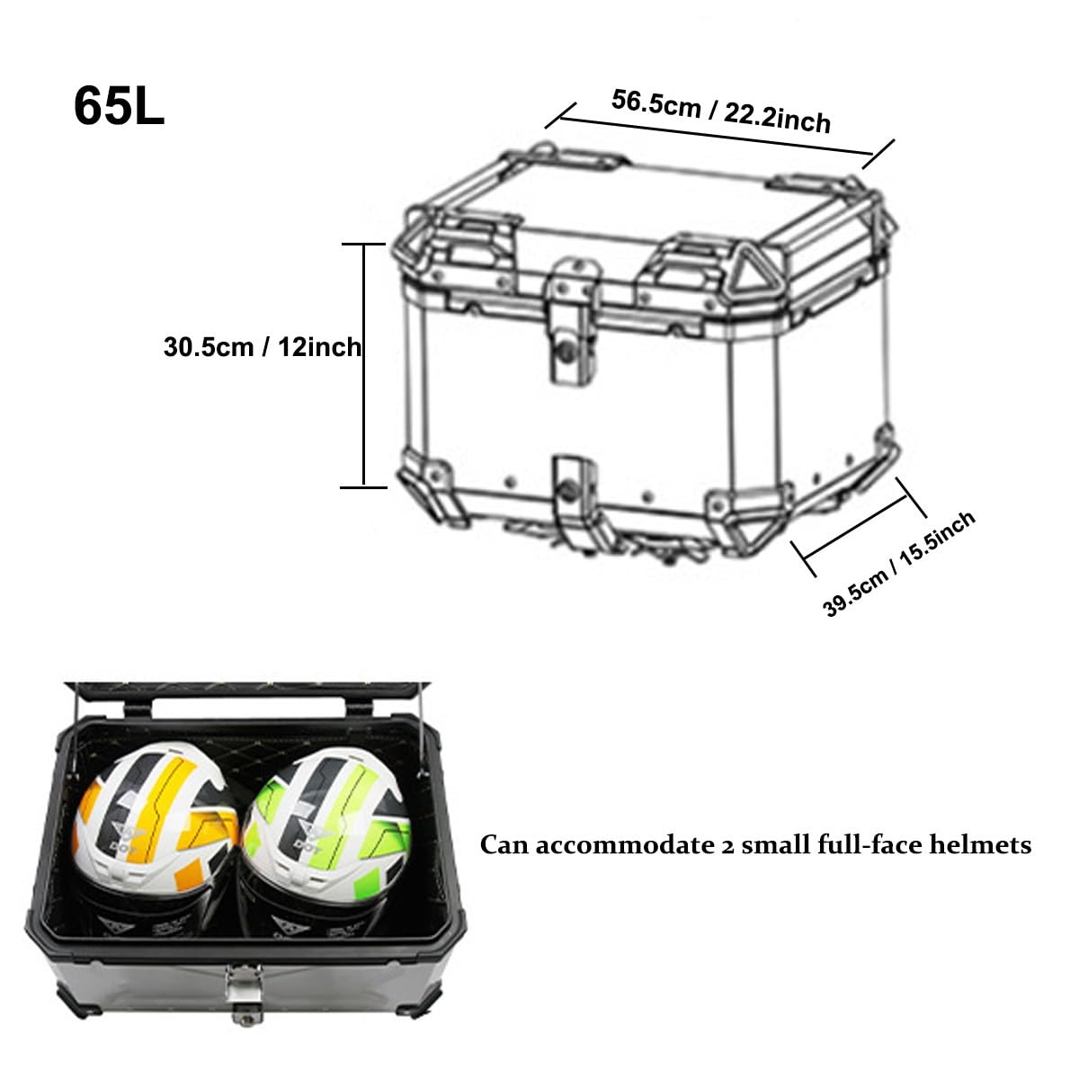 Motorfiets Topkoffer Kofferbak 28L 36L 45L 55L 65L 80L 100L Waterdichte Opslag Draagtas Aluminium Motor Staart Box Met Rugkussen Voor Bromfiets Achterkoffer Zwart 28l 2659872763