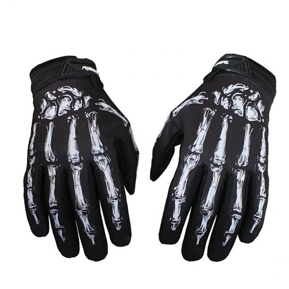 Gants de vélo crâne pour hommes - Équipement complet de cyclisme et fitness gothique