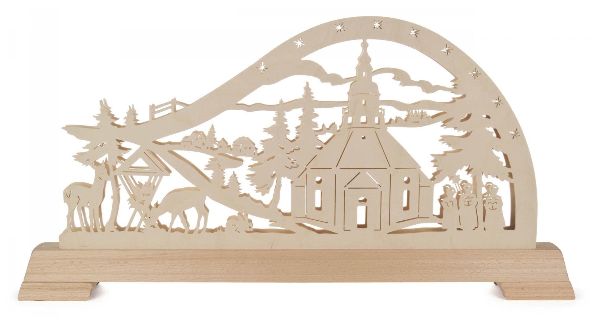 Chandelier Seiffen souvenirs de Noël lumière LED bois Rudolphs Schatzkiste