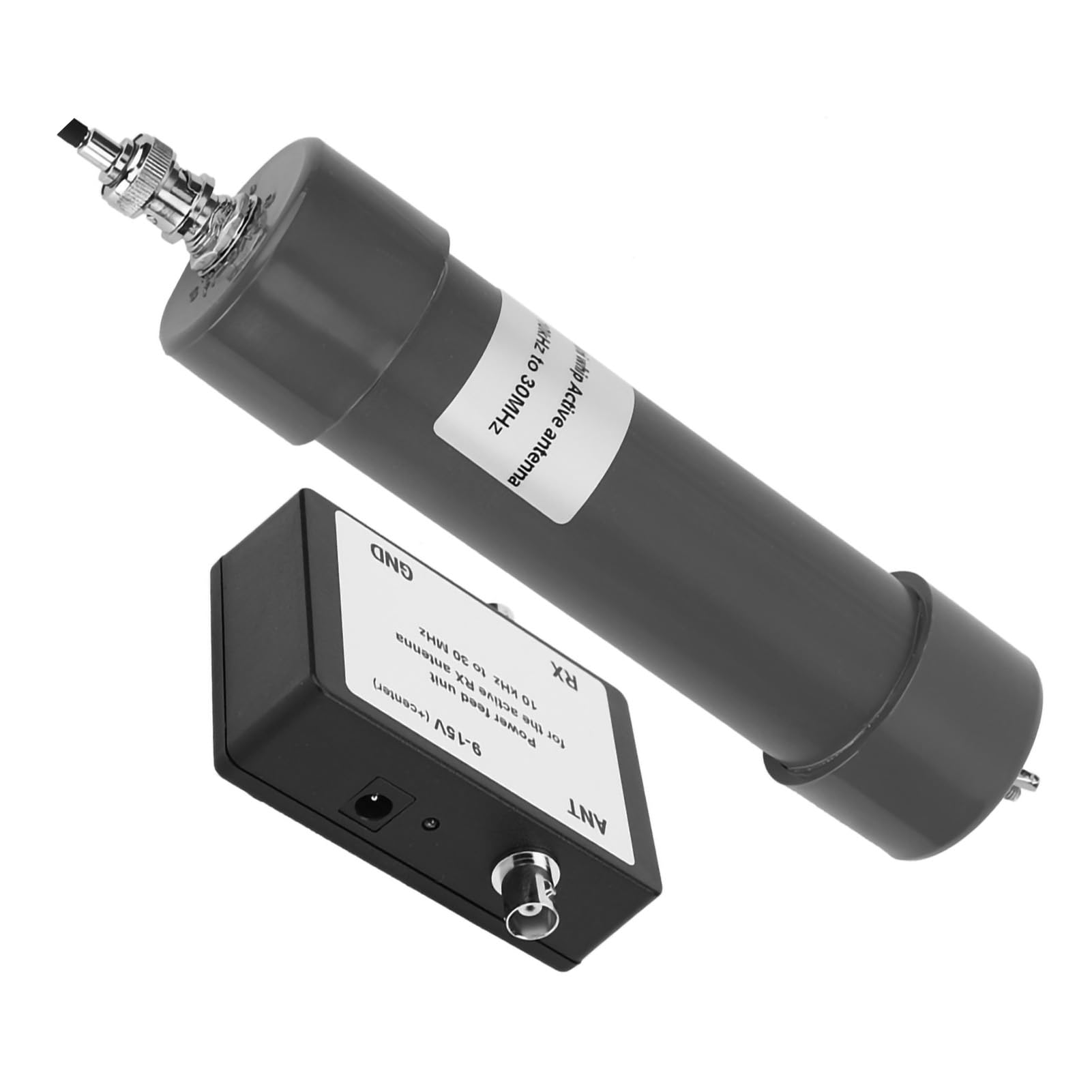 Generic Mini Antena Activa Whip de 10 KHz - 30 MHz, Kit de Antena de Comunicación de Radio Portátil Duradero para Entusiastas, Incluye Líneas de Conexión