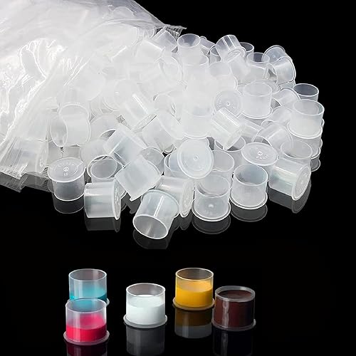 Miniatura 9 de SOTICA 300 tapas de tinta de tatuaje con base, tamaño mixto, tazas de tinta de tatuaje #11, pequeñas #14, medianas #17, tapas de pigmento grandes
