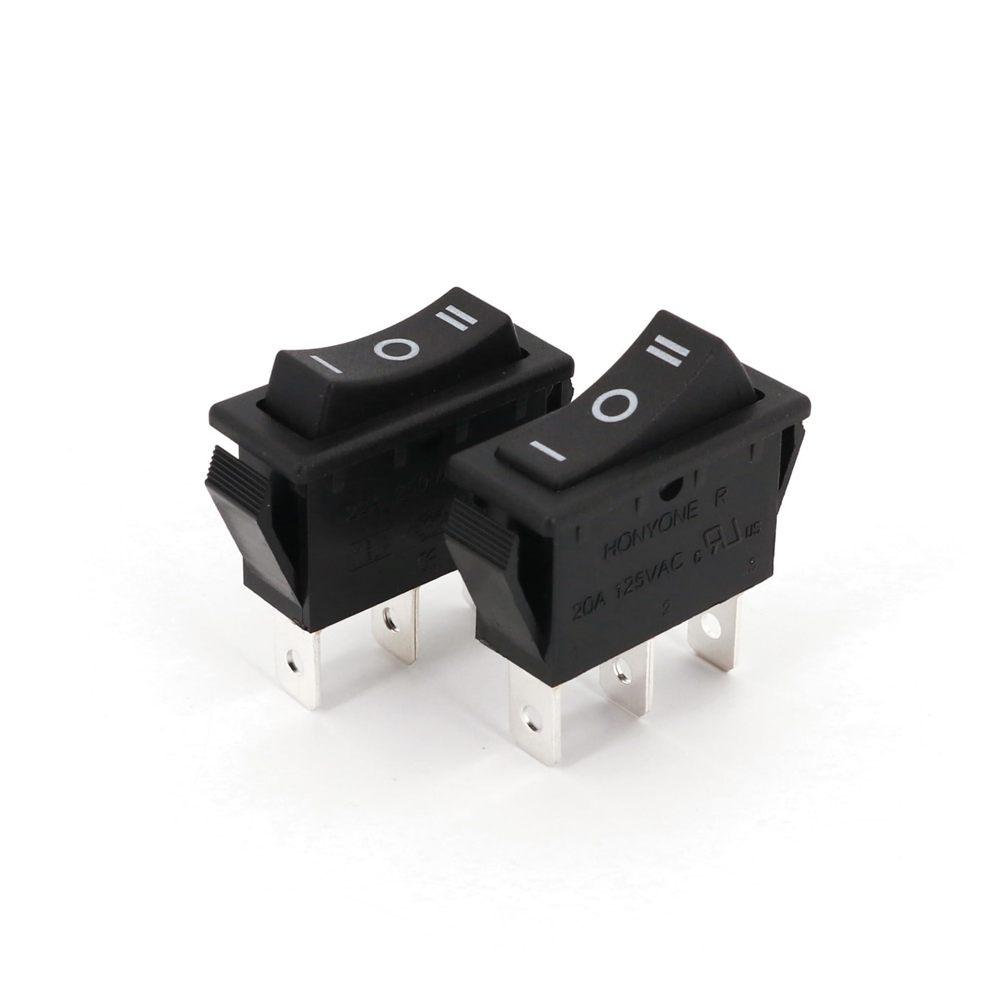 Interruttore a bilanciere SPDT a 3 vie a 3 pin ad alta corrente nero 32x14mm 20A/125VAC(5Pcs R-1-160)
