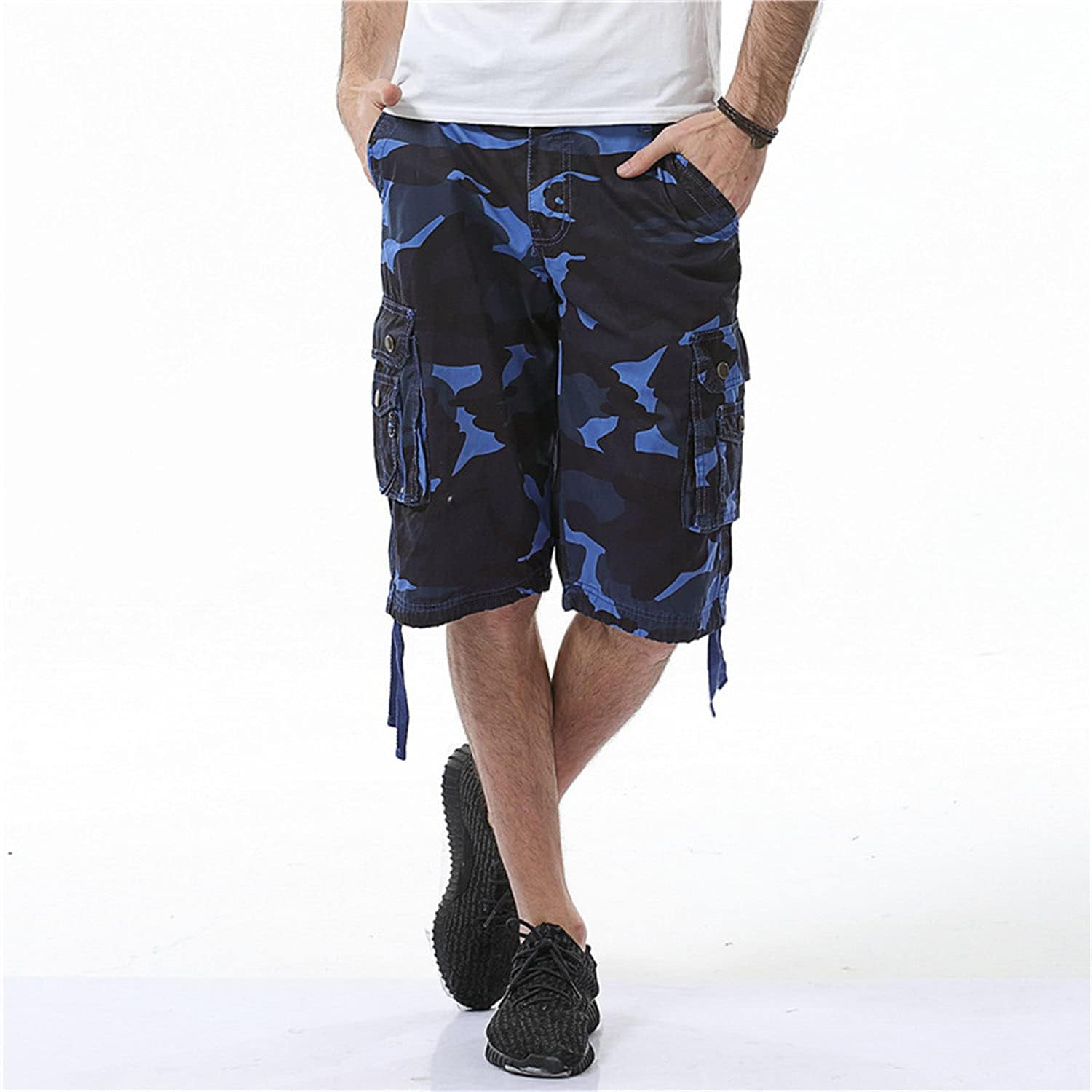  | Men's Camouflage Cargo Shorts Lightweight Short With Multi Pockets Casual Loose Outdoor Beach Short | Luggage