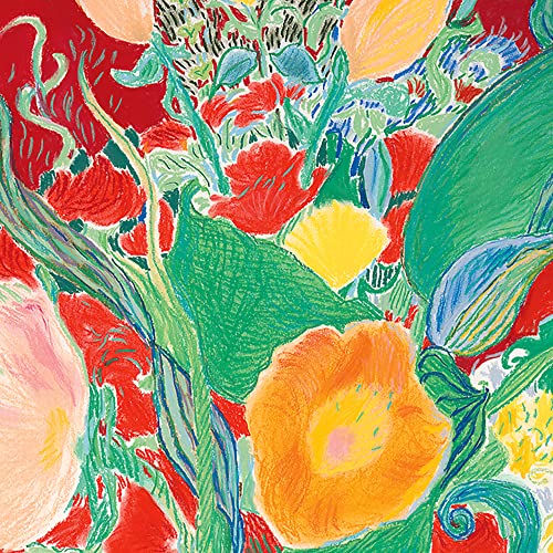 DEMDACO + ArtLifting Original Art Floral Stripes 21 Inch Square Neckerchief4