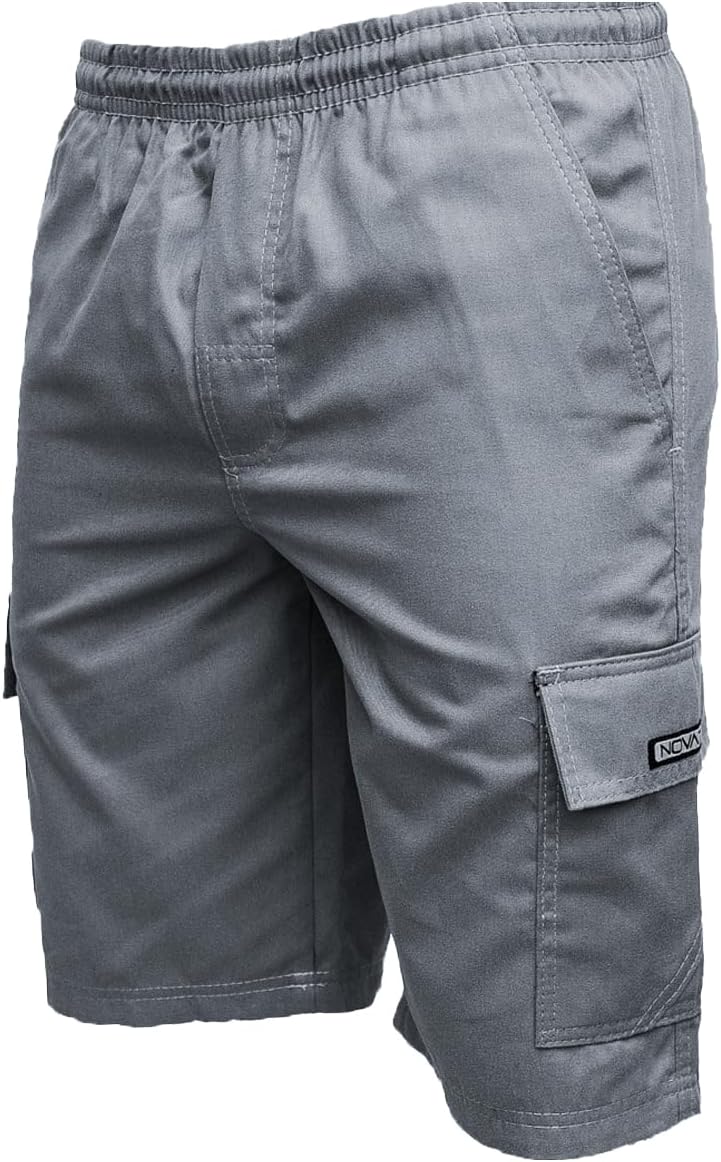 Bermuda Calção Brim Sarja Masculino Elástico Cordão Cargo 5 bolsos Algodão Reforçado Uniforme