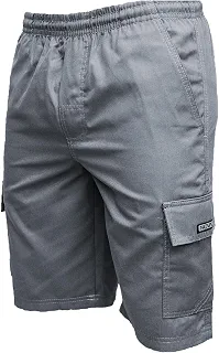 Bermuda Calção Brim Sarja Masculino Elástico Cordão Cargo 5 bolsos Algodão Reforçado Uniforme