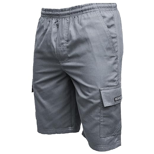 Bermuda Calção Brim Sarja Masculino Elástico Cordão Cargo 5 bolsos Algodão Reforçado Uniforme