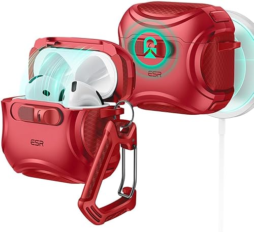 ESR Funda para AirPods 4, compatible con AirPods de 4 generación (2024) (USB-C), compatible con MagSafe, bloqueo a prueba de caídas, fácil de abrir,