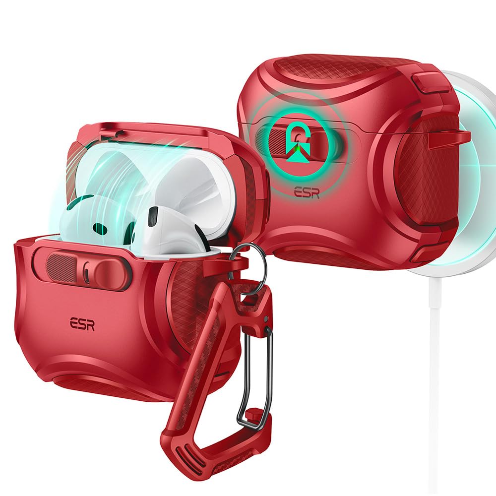 ESR for AirPods 4 Case, Compatible with AirPods 4 Generation Case (2024) (USB-C), Compatible with MagSafe, Drop-Proof Lock, Easy Open, Cyber Series,