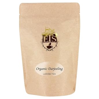 English Tea Store Organic Darjeeling Loose Leaf Black Tea, 16 Oz Pouch | Premium Second Flush Muscatel Flavor with Bright, Full-bodied Taste, Nutty, Fruity and Floral Notes, Brew Hot or Iced