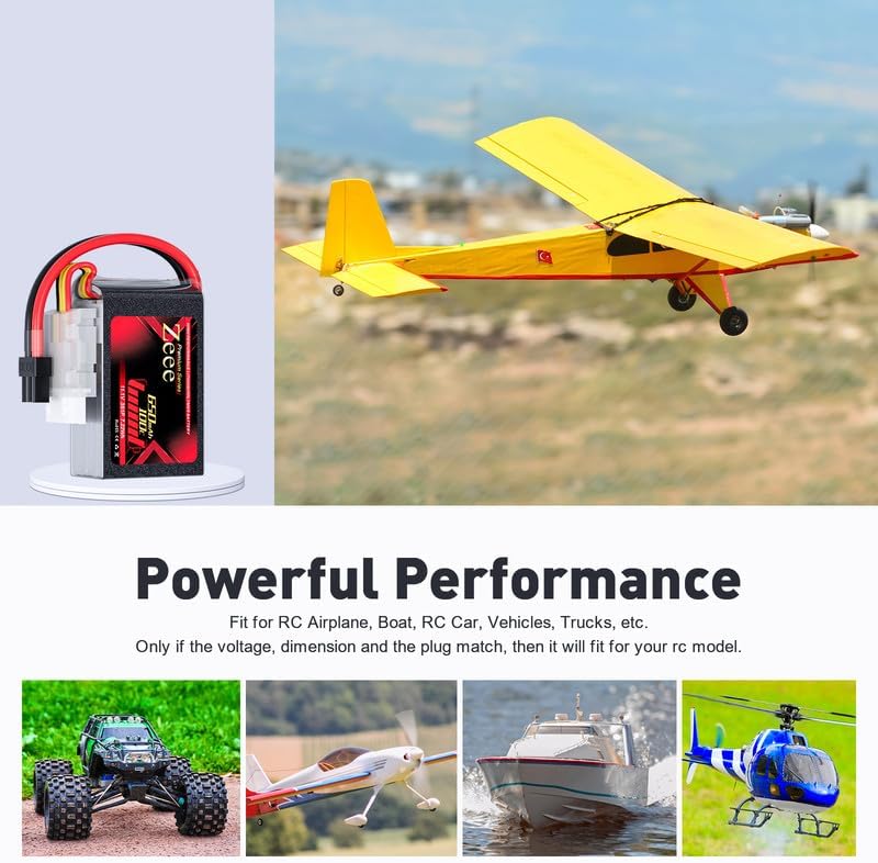 Miniatura 5 de Zeee Serie Premium 3S Lipo Batería 650mAh 11.1V 100C con enchufe XT30 para FPV Racing Drone Quadcopter Helicóptero Avión RC Barco RC Car RC Modelos