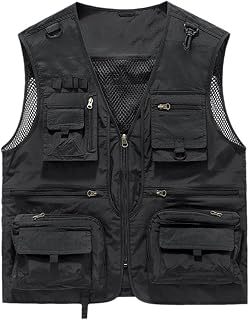 Summer Men Tactical Hiking Fishing Multiple Pockets Vest Mens Photographer Mesh Cargo Sleeveless Jacket Vest