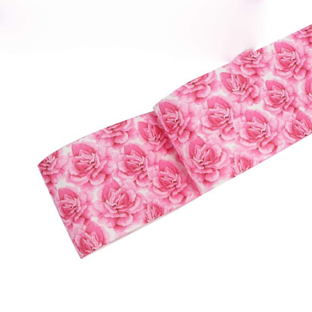 Cinta de grogrén con diseño de rosas de 16 mm a 75 mm de estilo retro, para decoración de fiestas o fiestas de 50 yardas/rollo, 24535, 50mm grosgrain