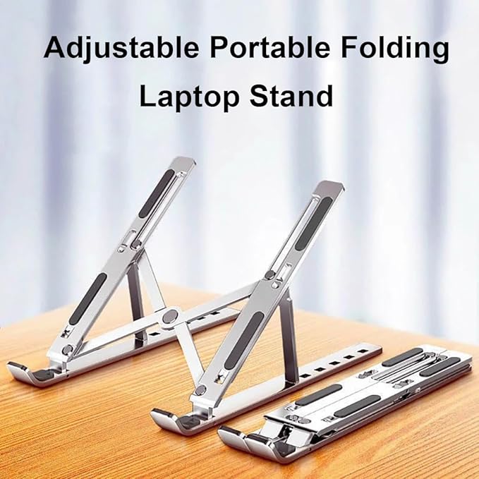 Soporte para laptop ajustable de aluminio plateado 10-15.6" miniatura 6