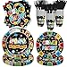 FVABO Family Game Night Party Decorations Tableware, Family House Board Games Party Supplies for Birthday Kids Adults Gaming Night, Disposable Paper Plate, Napkin, Cup, Cutlery, Serves 24