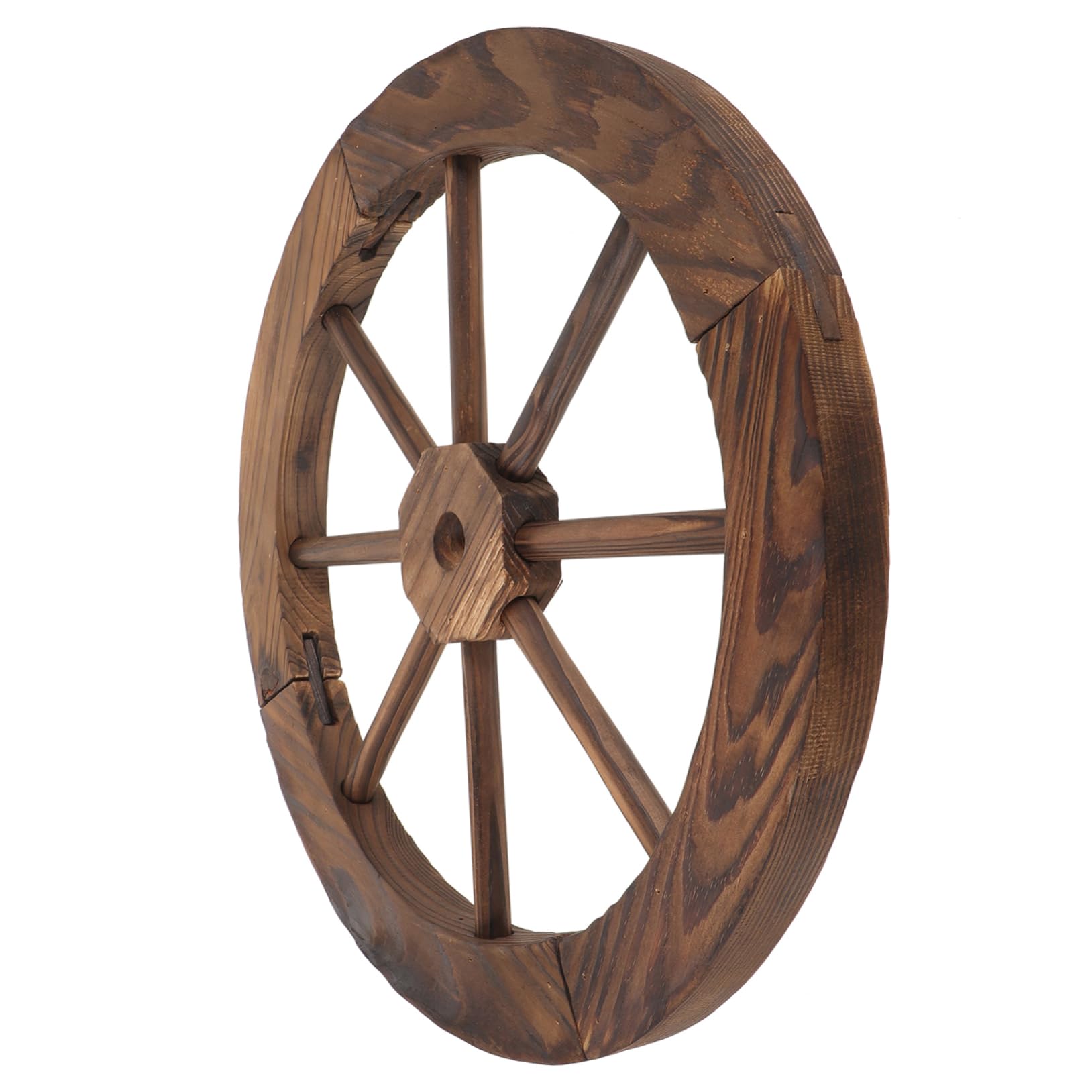 Roue en bois décorative pour habiller un mur vide de bureau avec élégance