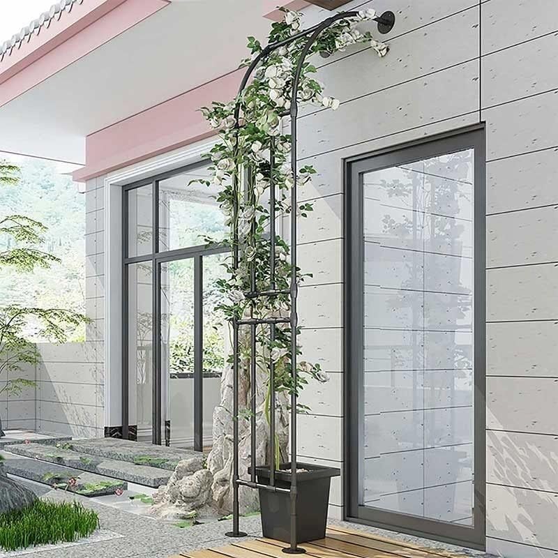 Arche d'arbre de jardin 90x240cm avec support pour plantes grimpantes et terrasse extérieure