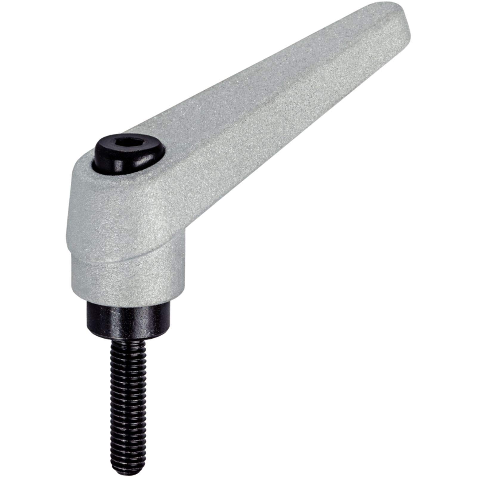 HALDER 24400.0153 Adjustable Clamping Lever, Silver, d1=14 mm/d2=M6/L1=20mm, d1=14 mm / d2=M6 / l1=20 mm