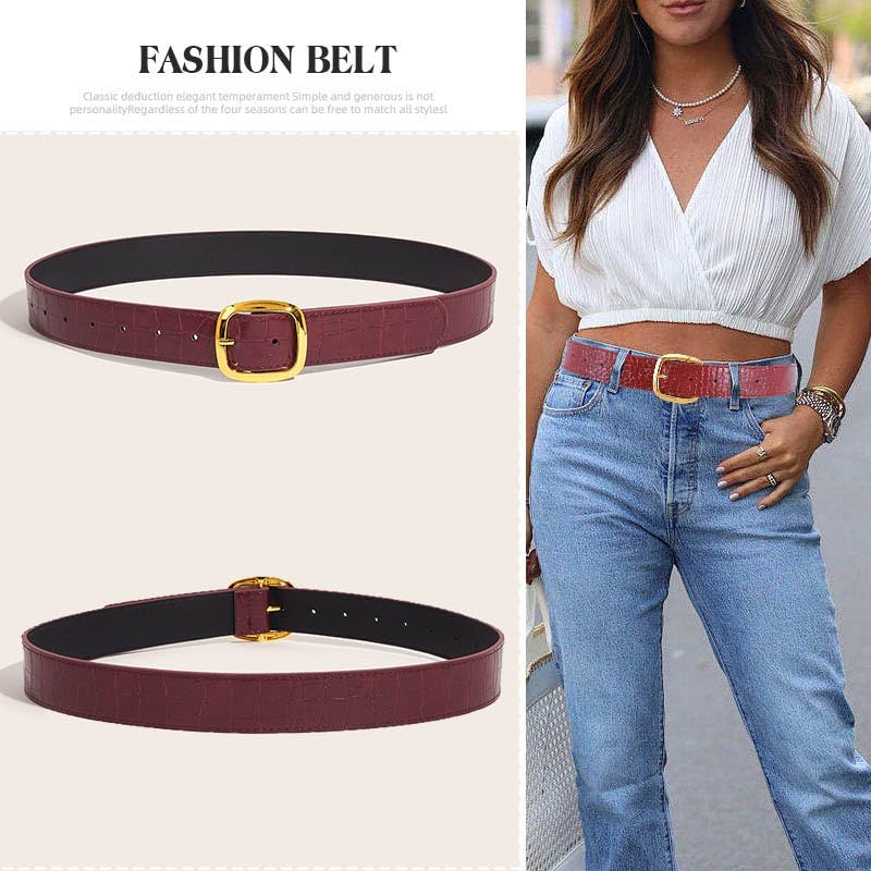 Yalice Women's Belt for Jeans Pants Dresses Fashion Ladies Leather Waist Belts with Gold Buckle2