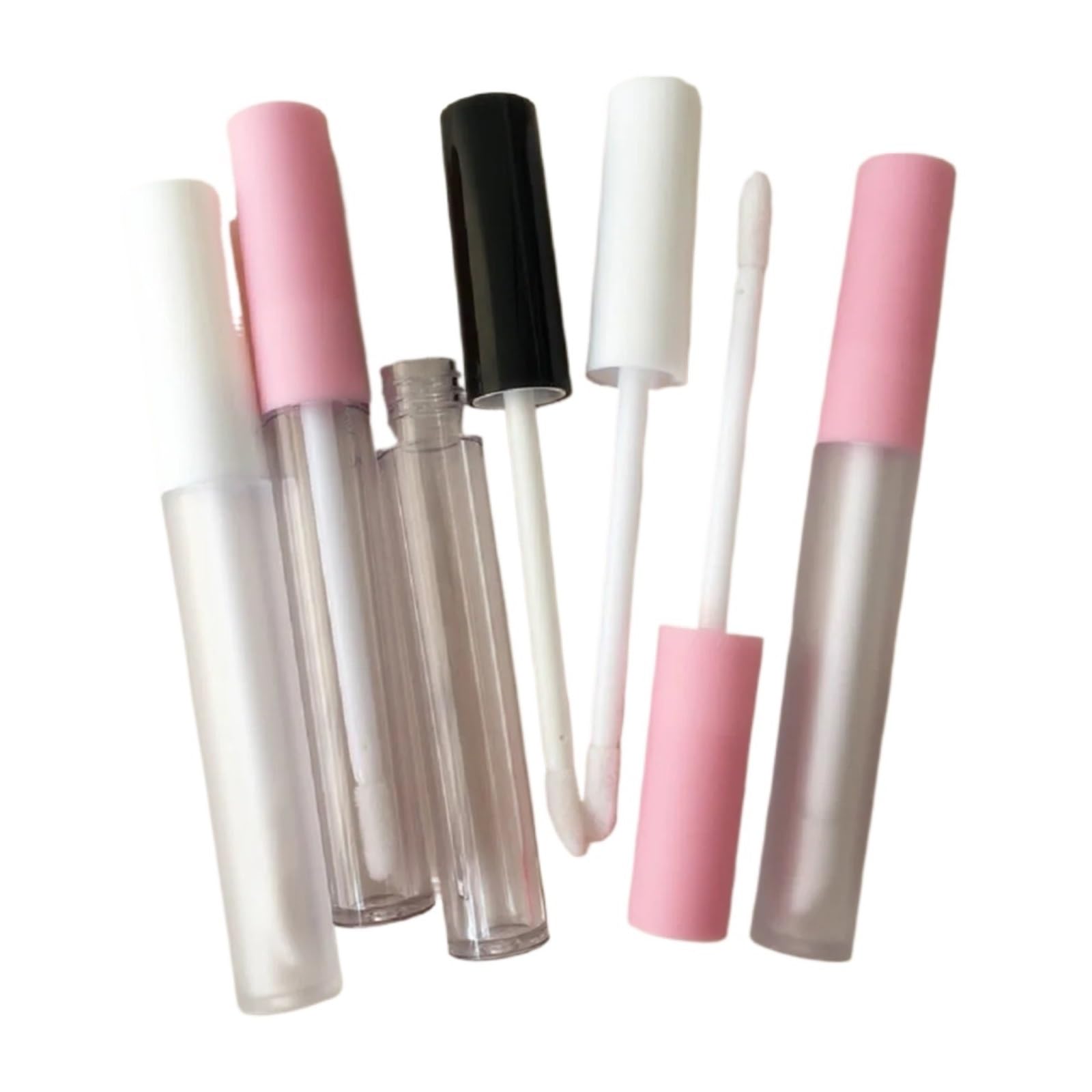 Tubo per rossetto, 30 pezzi, 3 ml, vuoto, rosa, per lucidalabbra fai da te, in plastica satinata/trasparente, contenitore per rossetto liquido (colore 1)