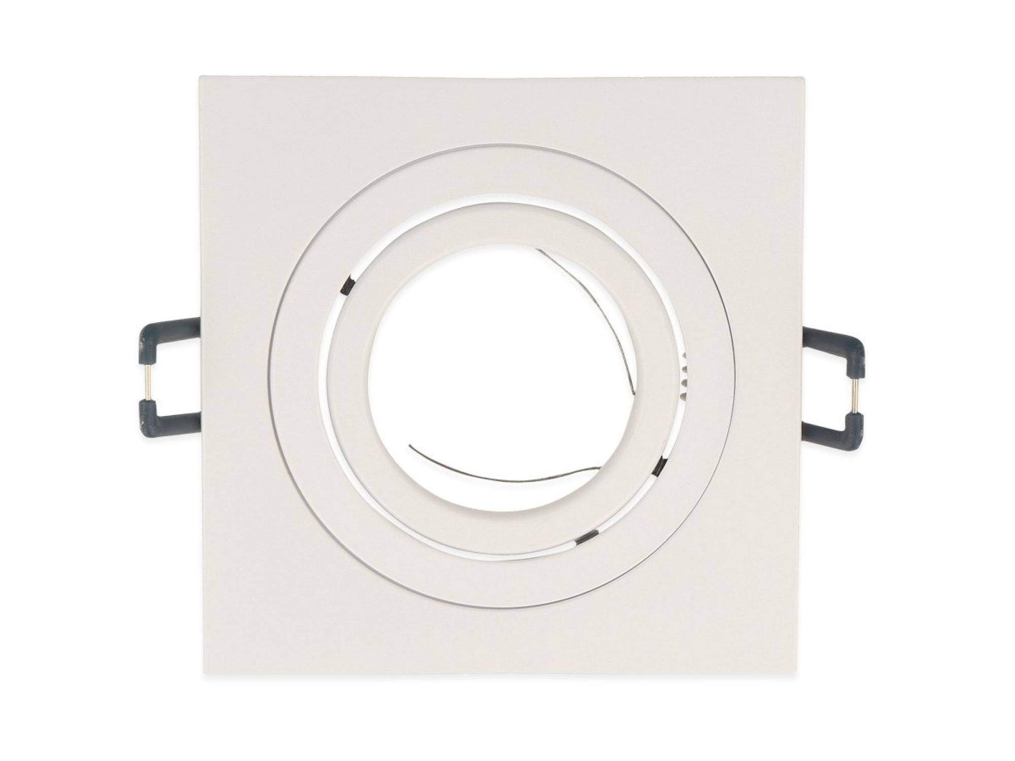 12x LED Einbaustrahler Set Weiß eckig 5 Watt warmweiß 230V flach (30mm) - Einbauleuchte schwenkbar dimmbar aus Aluminium - 75-85mm Bohrloch Einbau-Spot Decken-Strahler