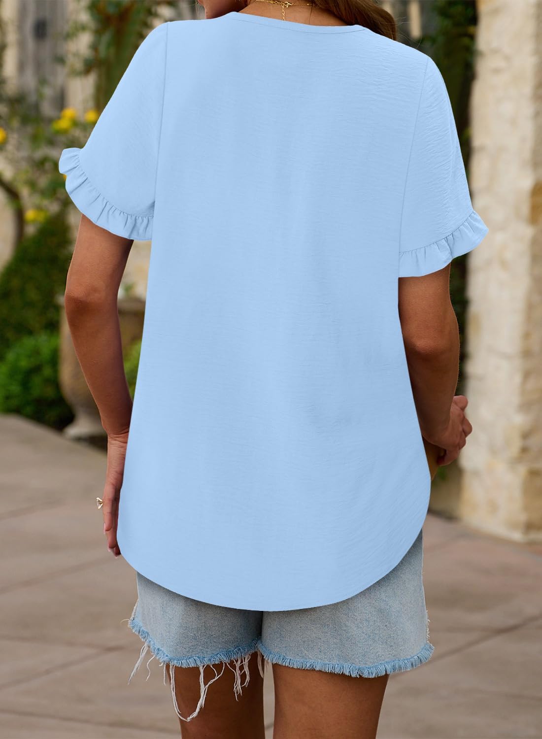 CRAZY GRID Women's Shirts Summer Casual Crewneck Short Sleeve Blouses Cute Floral Print Tunic Tops - Image 4