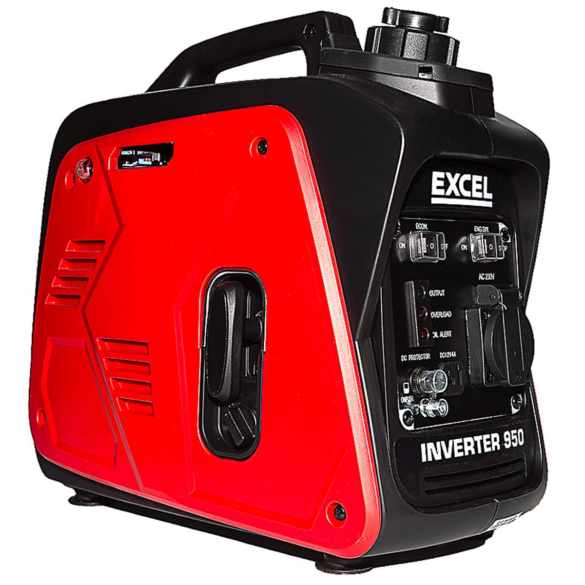 Excel Red And Black Petrol Inverter Generator 4-Stroke Engine - 800W Power Output, 40Cc For Reliable Outdoor Use