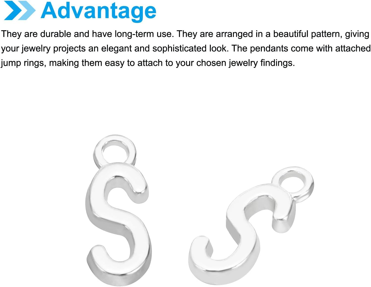 PATIKIL Letter Charm, 50pcs Alphabet Initial Pendant Charm Bulk DIY for Jewelry Making Bracelets Earrings Necklace - Image 5