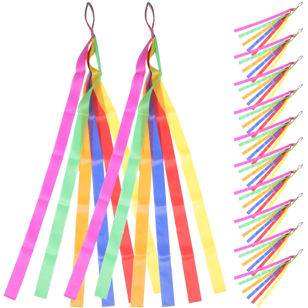 BESTOYARD 12Pcs Multi-Colored Dance Ribbon Set 39In Length Dacron Twirling Ribbons for Kids Gymnastics Physical Education and Party Decorations