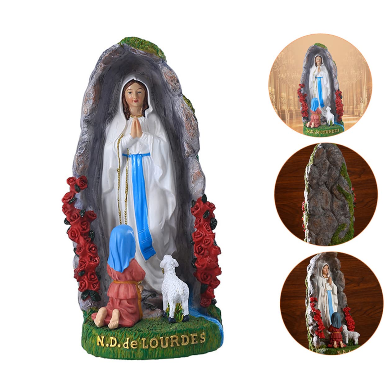 Statua in Resina della Vergine, Figurina Realistica da Tavolo per Casa