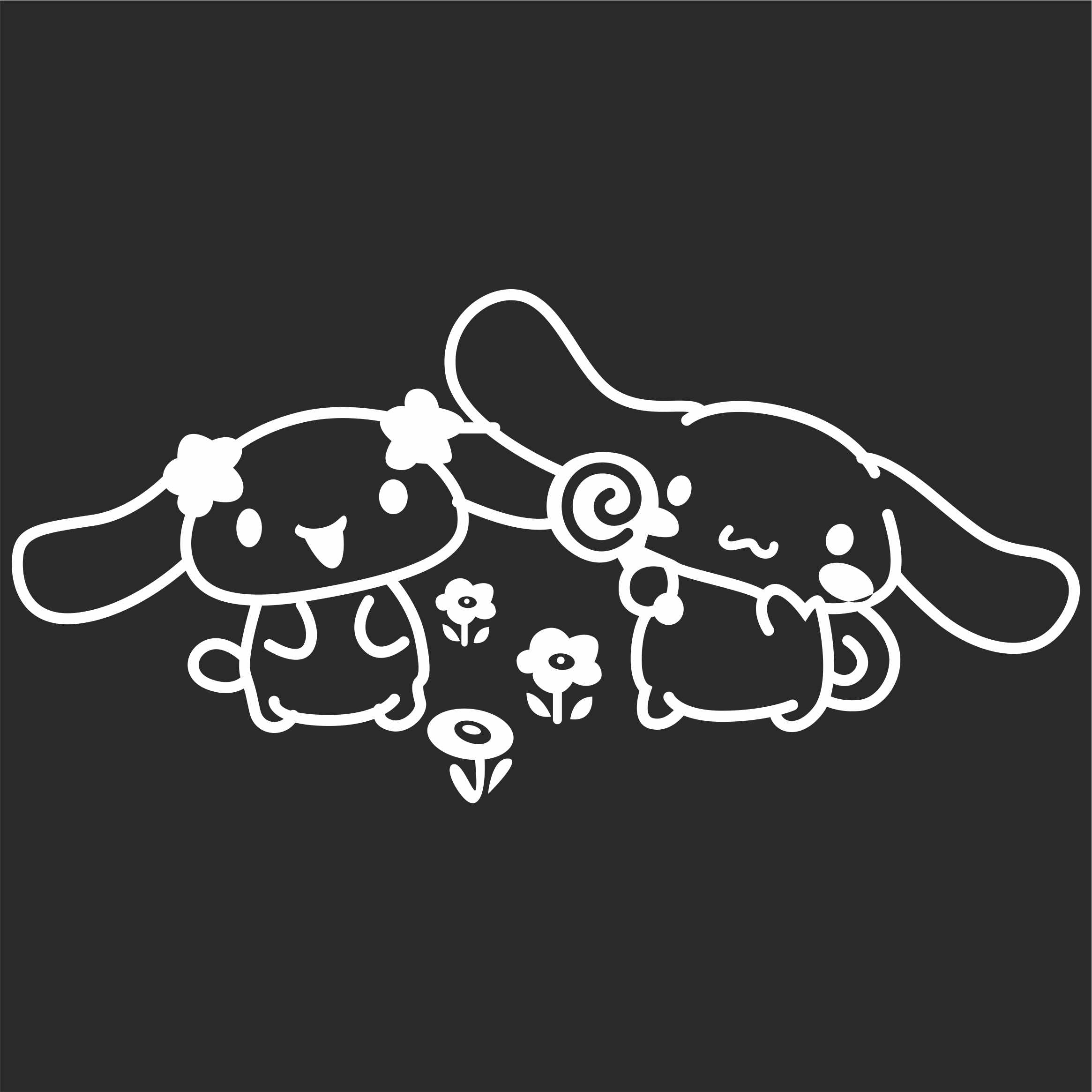 INDIGOS UG Sticker/Decal - JDM - Die cut - Cinnamon Roll Decal Sanrio Car Window Laptop Sticker - white - 149mmx68mm - Car Laptop Tuning gift
