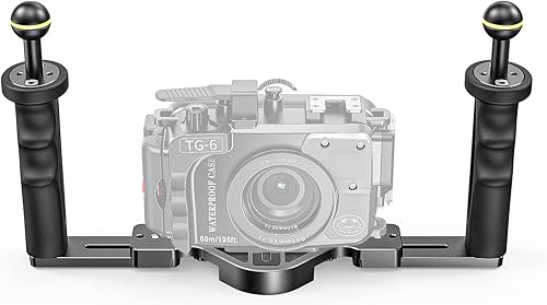 Miniatura 90 de Seafrogs - Brazo de cámara de buceo subacuático de 1 pulgada, abrazadera de bola submarina estándar negra para sistema de luz de fotografía