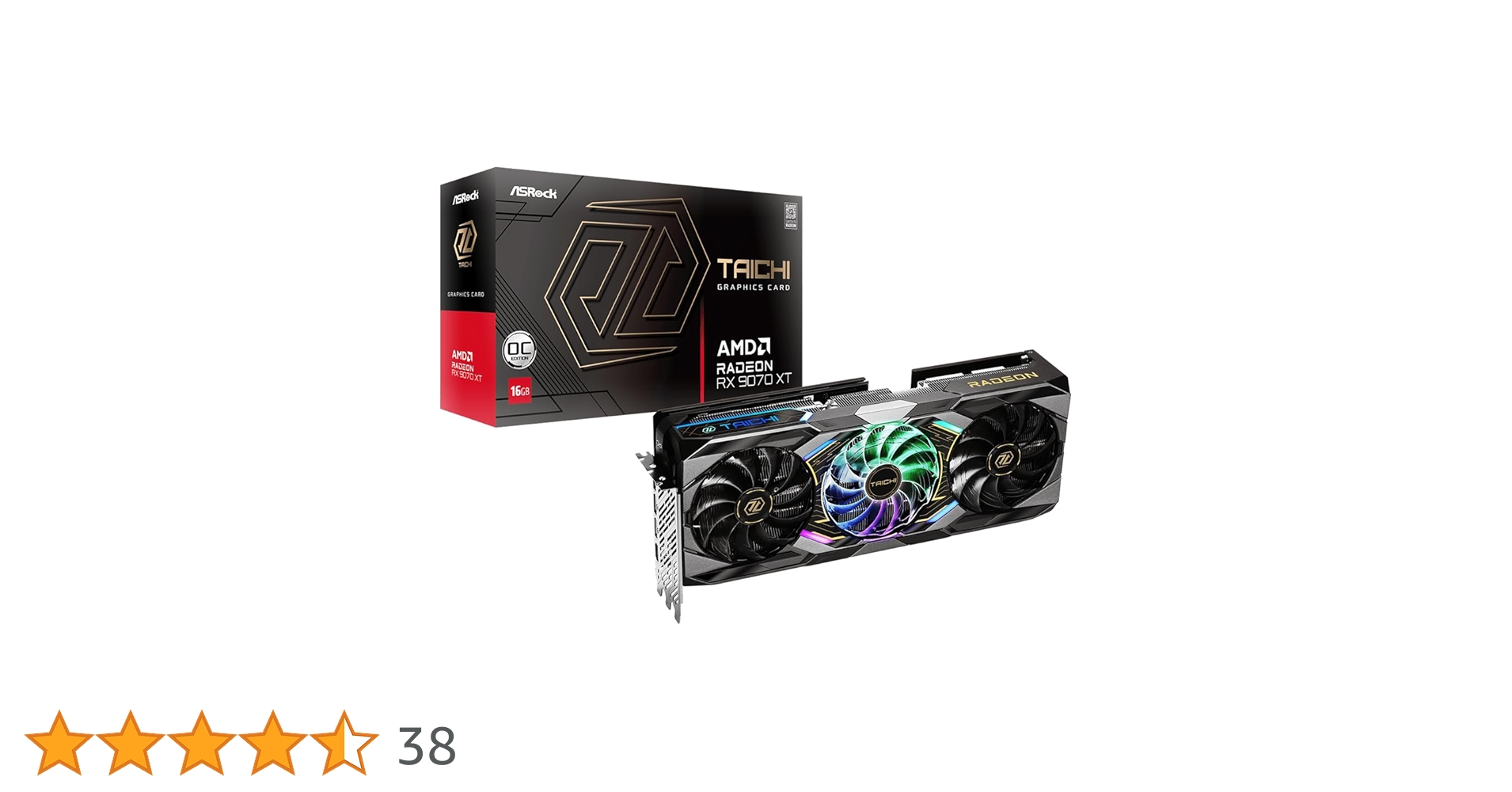 G*y様 ASRock TAICHI AMD Radeon RX 9070 XT Asrock Radeon RX 9070 XT Taichi OC 16GB GDDR6 PCI-Express Graphics