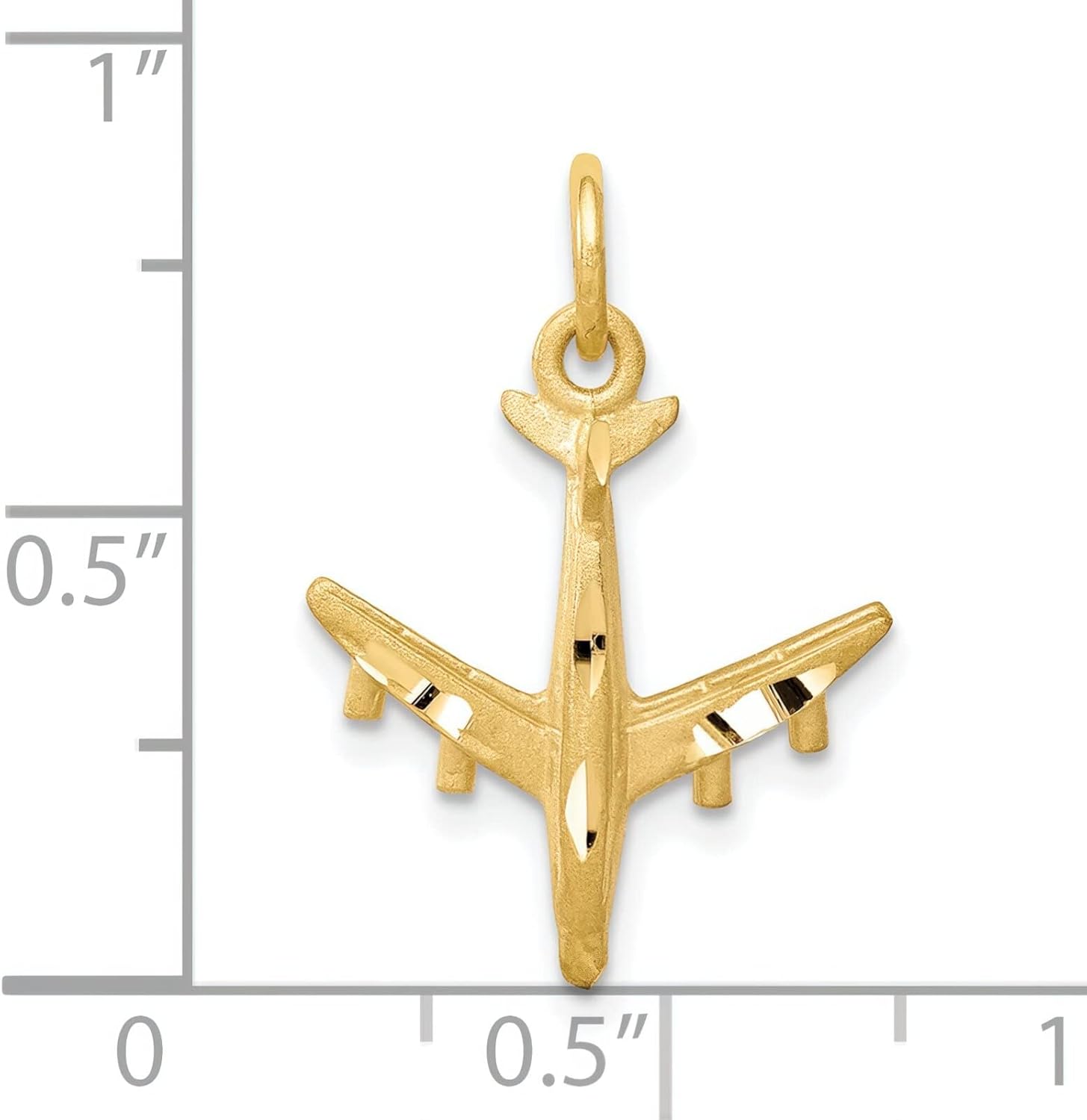 10K Yellow Gold Airplane Charm Jewelry FindingKing
